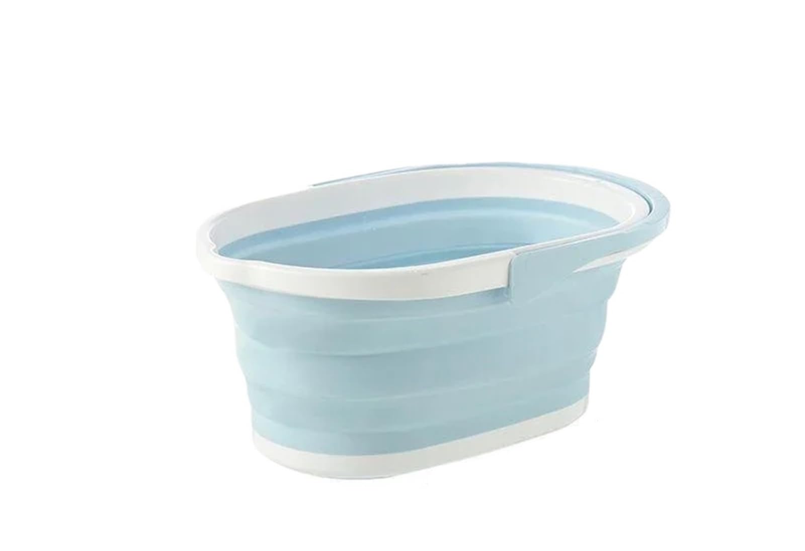 2 pièces Seau Pliant de vadrouille pêche Portable Camping en Plein air Lavage Voiture Pliable Outil Nettoyage ménager pour Les Voyages La Randonnée(Blue)