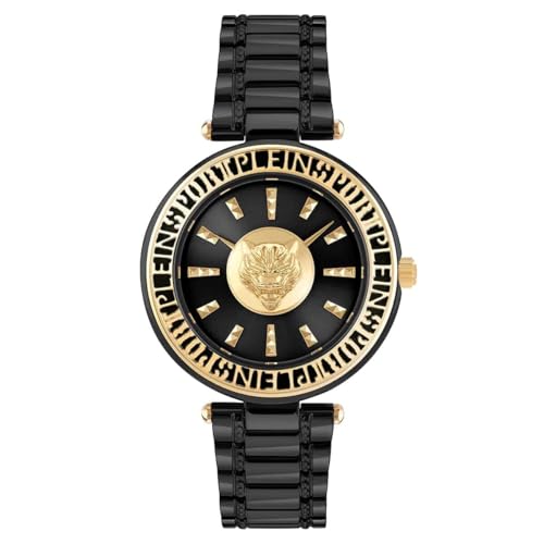 Montre femme Plein Sport design bicolore dore et acier inoxydable noir