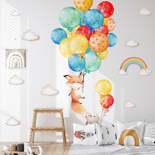 Vinilos decorativos infantil con zorrito y globos miniatura 4