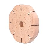 Rengue Holz-Flechtscheibe, Runde Platte, 8 Schlitze, 40 G, Armband-Webwerkzeug für Paracord-Freundschaftshandwerk, Tragbares Kumihimo-Starter-Set für Zuhause