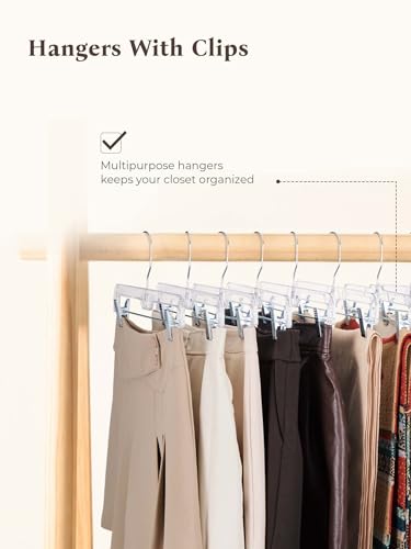 House Day Clear Skirt Hangers With Clips, Non-Slip Plastic Pant Hangers With Adjustable Clips thumb #3