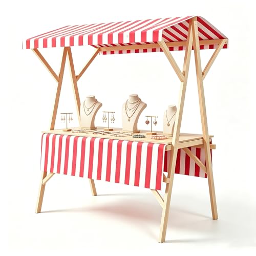 Stand de marché pliable rose 150x60x200cm avec auvent chic - 2