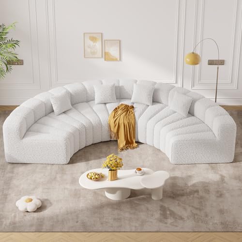 128' Oversized Curved Cloud Couch, Modern Compressed...