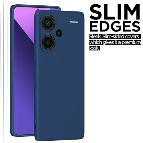 Image of Outlouders Back Cover for Redmi Note 13 Pro Plus 5G | Camera Protection | Durable Soft Matte Silicone Bumper Case (Blue)