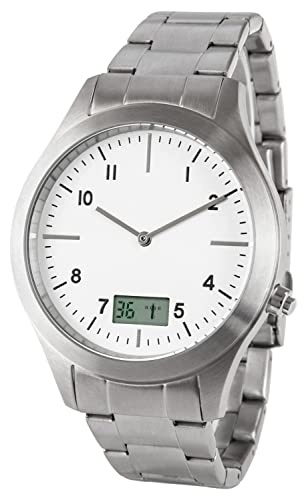 Reloj de pulsera controlado por radio para hombre, con fecha y segundero Cover