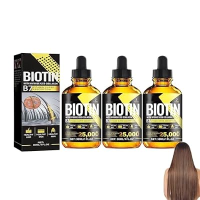 3PCS Hair Growth Oil,Biotin and Collagen Supplements with Rosemary for Thicker Hair,Anti-Hair Loss for Women (3 Pcs)