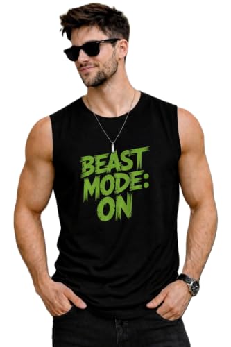 Image of JUGULAR Tank Tops Sleeveless T-Shirt for Men Gym Wear Vest Printed Stylish Round Neck Running for Sports Workout Fitness & Casual or Beach Wear
