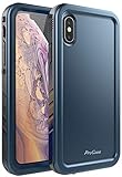 ProCase iPhone XS Max Case, Rugged Full-Body Protective Case with Built-in Screen Protector Heavy Duty Shockproof Bumper Cover for Apple iPhone Xs Max 2018 Release -Teal