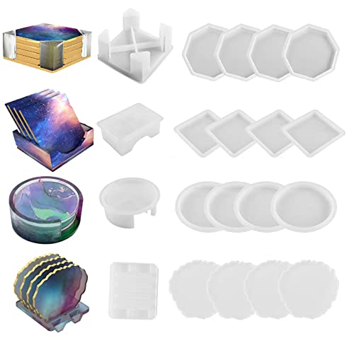 Modwgguo COASTER20 20 Pieces Resin Coaster Molds cover