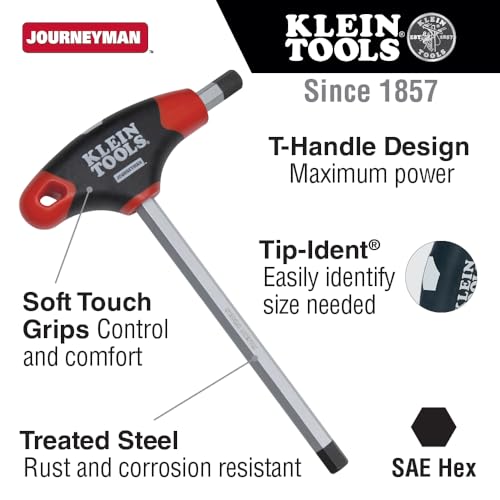 Image of Klein Tools JTH6E14 5 /16-Inch Hex Key, Journeyman T-Handle, 6-Inch