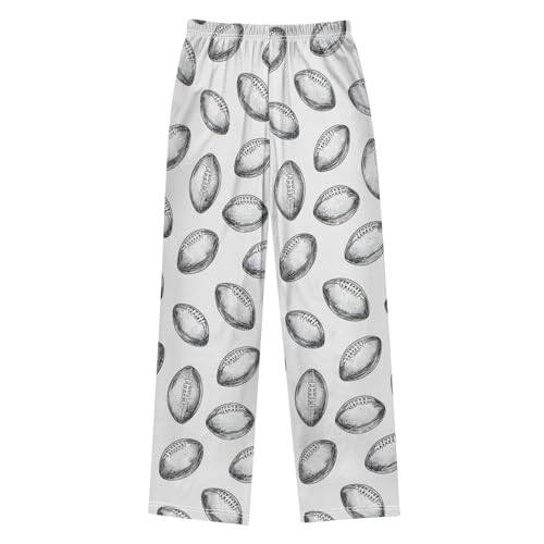 Pajama Pants Rugby Ball Pattern Long Sleep Pants Lounge Bottoms2
