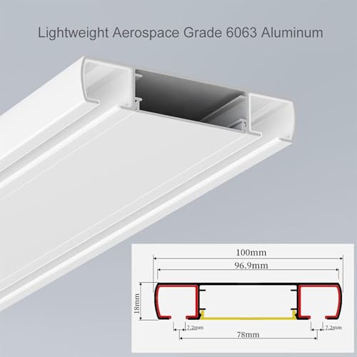 Rail à rideaux robuste double dissimulé blanc 2m - 6