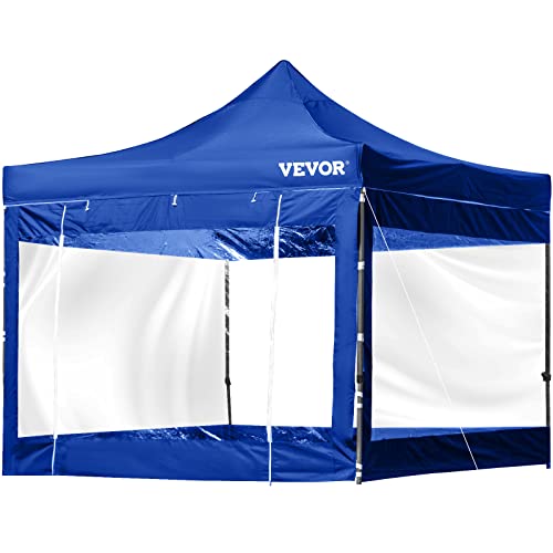 Vevor 10X10 Pop Up Canopy Tent, Outdoor Canopy With Removable Sidewalls And Wheeled Bag, Instant Portable Shelter, Uv-Resistant Waterproof Gazebo Patio Tents For Parties, Camping, Commercial, Blue #TOP7