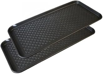 Multi-Purpose Rubber Like Boot Mat & Shoe Tray for Indoor and Outdoor Use - Hardwood Floor Protection 30in x 15in x 1.2in 2 Pack