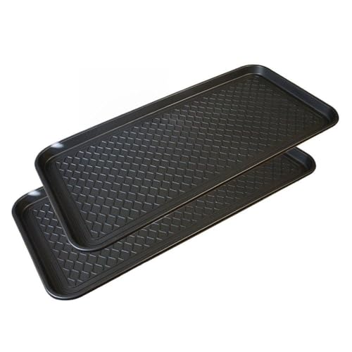 Multi-Purpose Rubber Like Boot Mat & Shoe Tray for Indoor and Outdoor Use - Hardwood Floor Protection 30in x 15in x 1.2in 2 Pack