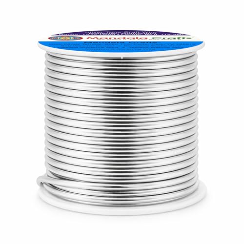 Image of Mandala Crafts 12 Gauge Silver Tone Anodized Aluminum Craft Wire, 60 FT | Colored, Flexible, Bendable, for Bonsai, Armature, Sculpting, Wire Wrapping, Jewelry Making, Weather & Tarnish Resistant