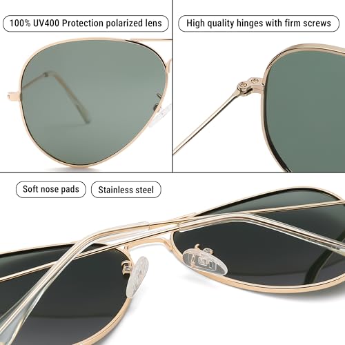 Image of Pro Acme Aviator Sunglasses for Men Women Classic Polarized UV400 Protection