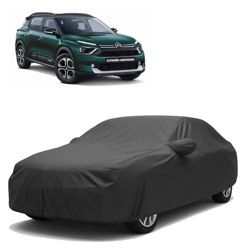 Image of Sulfar 100% Water Resistant Car Body Cover Compatible with Mirror for CITROEN AIRCROSS (Triple Stitched, Full Bottom Elastic, Dark Grey)