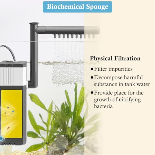 Image of 4PCS Aquarium Filter Sponge Replacement for 15W-210GPH Aquarium Filter, Aquarium Biochemical Sponges for Replacement
