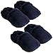Thermo Sox 2 Paar aufheizbare Hausschuhe Gr L 41-45 Dunkelblau Marineblau Körnerpantoffeln für Mikrowelle und Ofen - Mikrowellenhausschuhe Wärmepantoffeln Wärmehausschuhe Supersoft