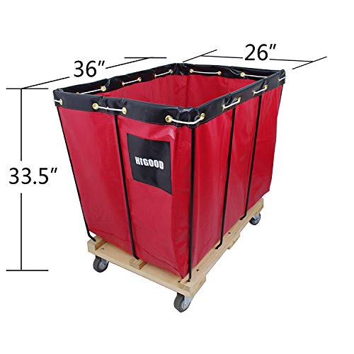 HIGOOD Basket Trucks Red 12 Bushel Knock Down Truck, 15.0 cu. ft, 600 lb, 36\" L X 26\" W X 34\" H Capacity - Thumbnail 2