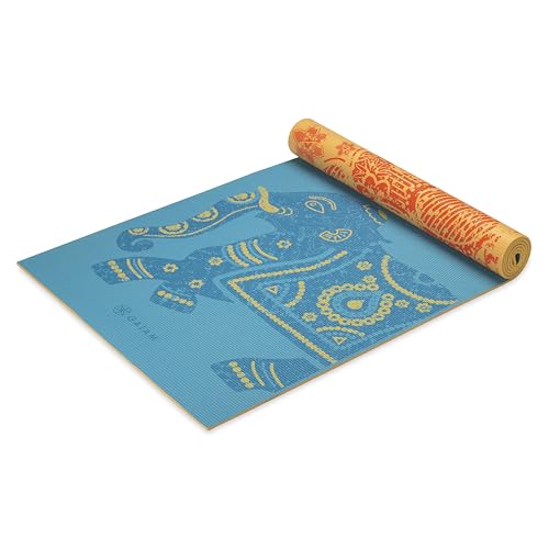 Gaiam Yoga Mat - Premium 6mm Print Reversible Extra Thick Non Sli...