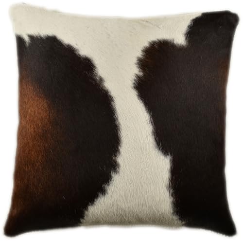 generisch KUHFELL Kissenbezug BRAUN Weiss Tricolor 40 x 40 cm DEKO Kissen...