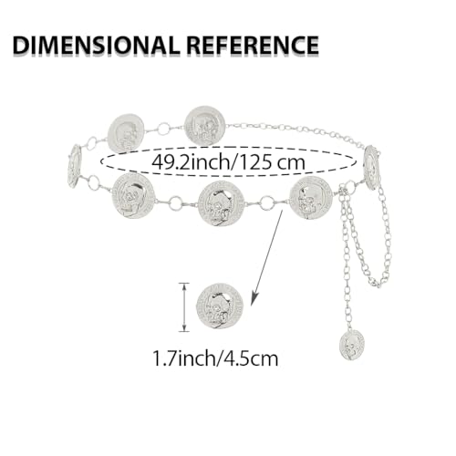 ELABEST Skull Chain Belts Punk Skull Goth Waist Belt Metal Chain Halloween Jewelry for Women4
