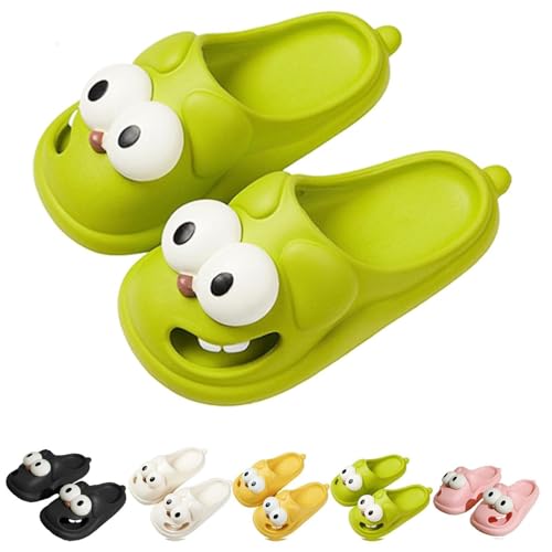 Big Eyes Dog Slippers for Women Kid, Tongue Kiss Slippers, Non-Slip Quick Drying Soft Lightweight Shower Cloud Slides