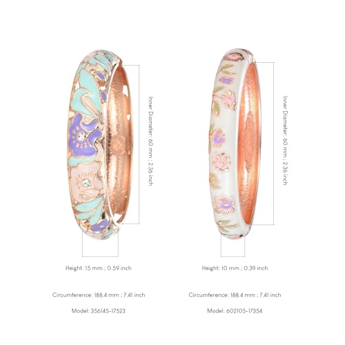 Image of UJOY Vintage Cloisonne Jewelry Handcrafted Bracelets Gorgeous Enameled Flower Plated Cuff Bangles Gifts 88A