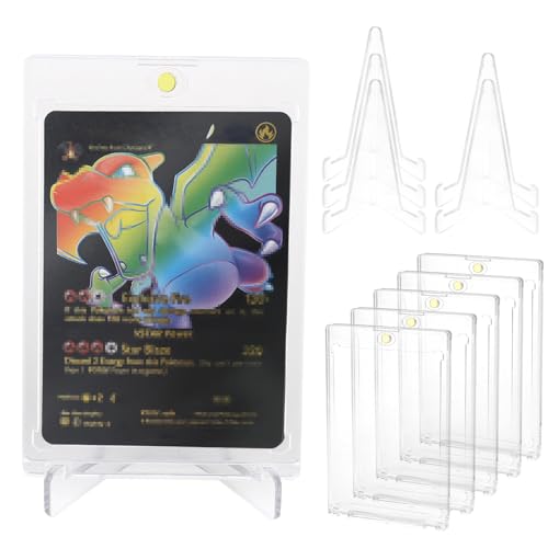 5 unidades 35PT magnético titular de tarjetas con protección UV, transparente, marco de tarjetas, incluye soporte, 5 unidades para Magic, MTG, deportes, béisbol, fútbol