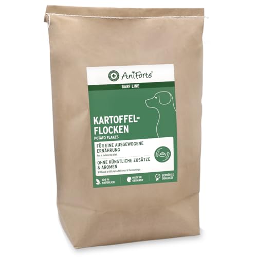 AniForte Kartoffelflocken Hund 5 kg - Natürlicher BARF Zusatz für Hunde Einzelfuttermittel Gemüseflocken für Hunde Barffutter