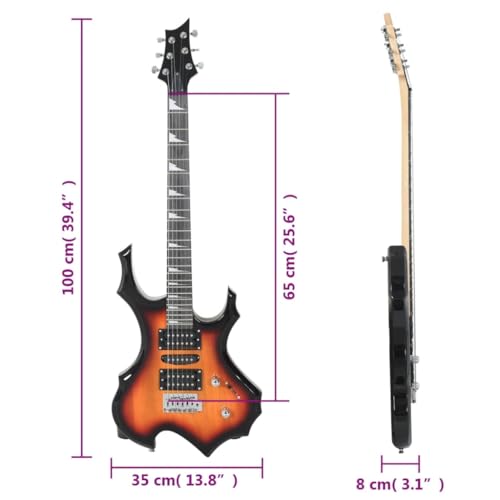 Vidaxl Chitarra Elettrica Principianti E Custodia Marrone Nera 4/4 39" - 2