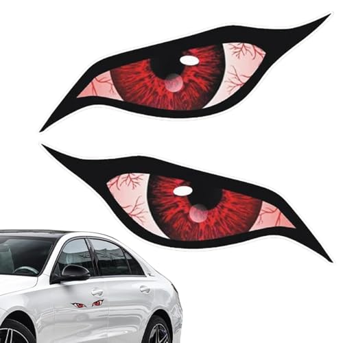 Evil Eye Sticker for Car | Creepy Rear Window Decoration Decal | Waterproof Unique Stylish Night Caution Decal Sign Sticker for Motorbike