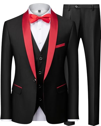 Mens Suit 3 Piece Slim Fit Suits for Men Wedding Prom Tuxedo for Men Formal Business Suit