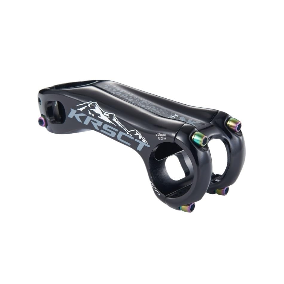 Potencia MTB Vástago de Bicicleta de montaña de Alta Resistencia, Forjado 3D, Longitud de 80/90/100mm, 20 Grados Manillar MTB(Black 90MM)