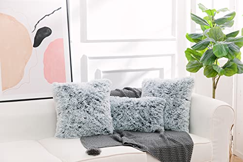 Image of Faux Fur Throw Pillow Covers for Couch Decorative Pillows 16x16 Inch