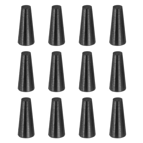sourcing map - sourcing map 12 Pcs Silicone Rubber Tapered Plug, 5mm to 9mm High-Temperature Solid Rubber Stoppers Silicone Plugs for Hole Plugs, Spraying, Coating, Painting Protection, Black, 20mm