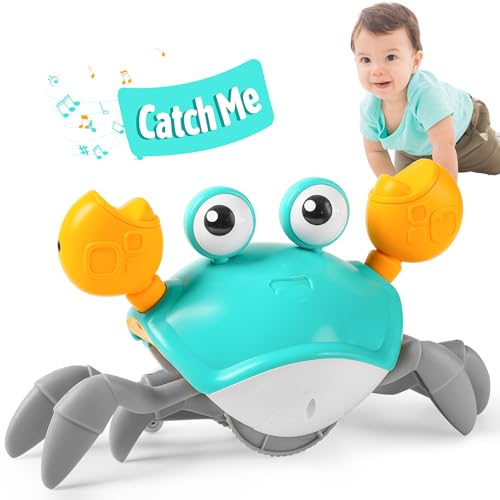 Image of Crawling Crab Baby Toy, Tummy Time Toy for Infant 3 6 9 12 18 24 Month, Walking Dancing Interactive Sensory Crab with Light Music, Birthday Gift for Toddler Boy Girl 1 2 3, Christmas Stocking Stuffers
