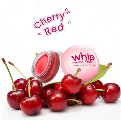 Image of Glam21 Whip Mousse Tint 3-in-1 | Lip, Cheek & Eye Tint | Vitamin E, Jojoba Oil & Shea Butter | Waterproof, Long-Lasting, Highly Pigmented | Lightweight Travel-Friendly Makeup | 4gm Each | Combo Pack Of 2 (Cherry Red&Pink Strawberry)