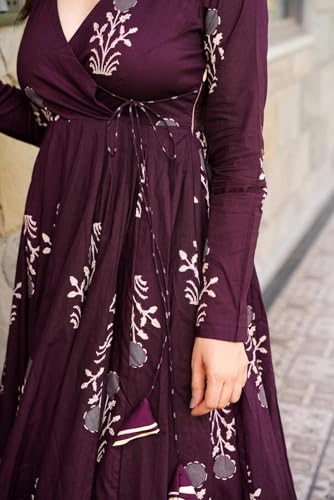 Image of Wedani Rayon Anarkali Dress with Plazzo Pant for Women