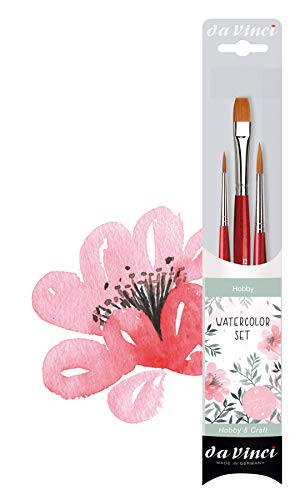 da Vinci Watercolor Serie 5389 CosmoTop Spin Lettering & Flower Brush Set, Synthetik, 3 Pinsel (Serie 5580, 5880) thumbnail