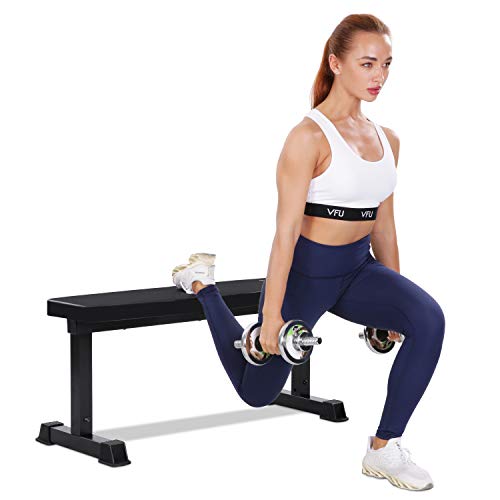MaxKare Flat Weight Bench 500 LBS Capacity 42x18.5x19'' Workout Exercise Fitness Bench Thick Backrest Cushion for Home Gym Strength Training
