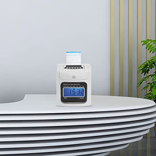 Electronic Time Recorder, Lcd Time Recorder Calculating Time Clock With 50 Time Cards Small Business Punch Pak Automatic Time Calibration, Two-Color Printing #TOP1