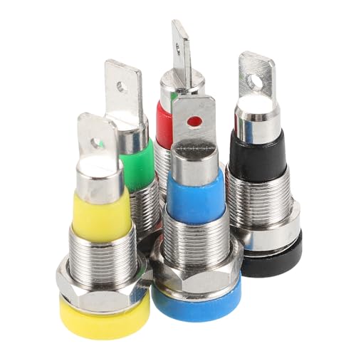 TOGEVAL 5個 色 バナナプラグ スピーカーケーブルコネクター 無酸素銅製 安定接続 スピーカーアンプ対応 信号伝送最大化 音響機器用