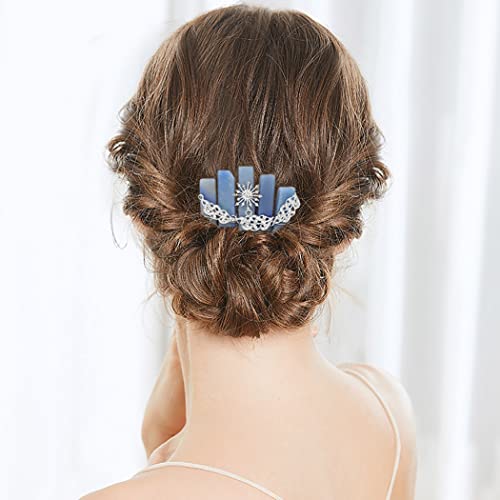 Formery Natural Stones Wedding Hair Comb Silver Leaf Rhinestone Quartz Bride Side Comb Star Leaves Blue Aventurine Crystal Hair Accessories For Women And Girls #TOP4