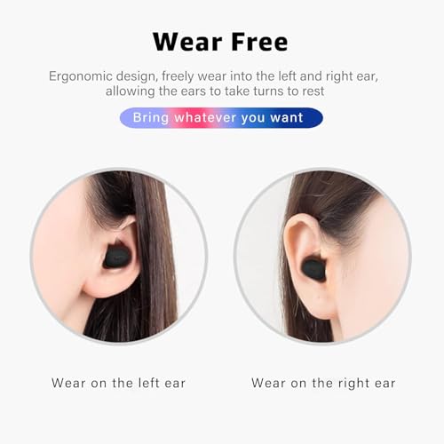 Image of Single Bluetooth Wireless Earbud, Mini Invisible in-Ear Wireless Bluetooth Headphone 12 Hours Super Long Battery Life Suitable for Sports Work and Sleep - Black