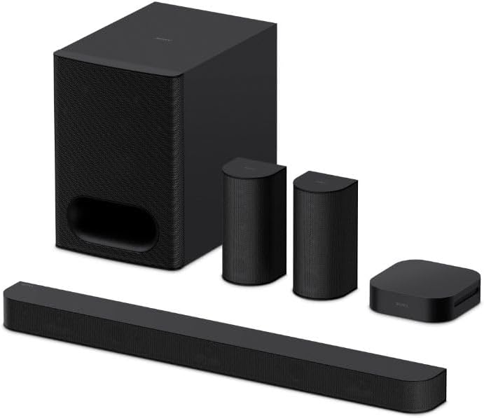 Sony BRAVIA Theatre System 6 (5.1 Channel Surround Sound, 1000 W, Includes Rear Speaker & Subwoofer, Dolby Atmos, DTS:X, AI Voice Zoom 3 with BRAVIA TV, DSEE, Multi-Stereo Party Mode) Black