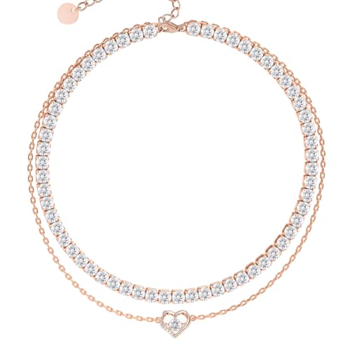 Bracelet de cheville tennis en diamant Moissanite, diamants cultivés en laboratoire de 4mm, plaqué épais or rose 18K, bracelet de cheville or ajustable pour femme, résistant à l'eau, bijou-cadeau