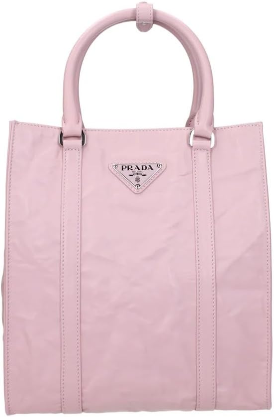 Prada Women’s Small Pink Leather Handbag – Silver Hardware, Adjus...